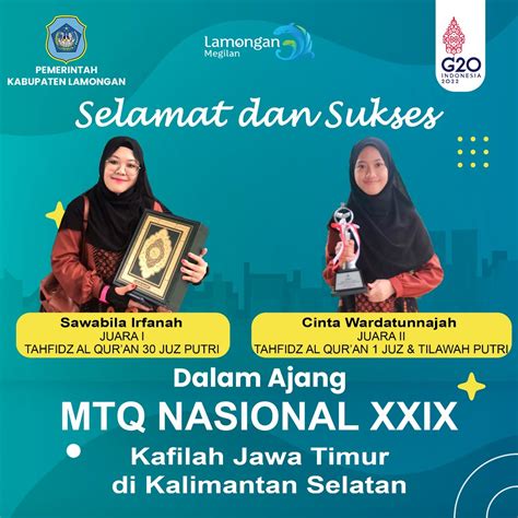 Juara Mtq Nasional Xxix Kafilah Jawa Timur Di Kalimantan Selatan Tahun