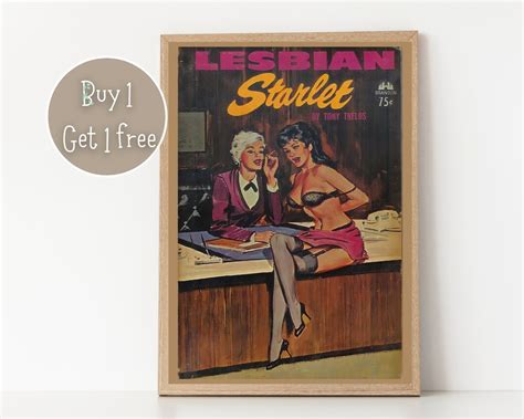 Pulp Cover Art Lesbian Pulp Poster Lesbian Art Lgbtq Lgbtqia Queer Art Print Lesbian Starlet