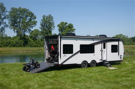 Plā 700 Toy Hauler Travel Trailer Tow Behind Rv Atc Trailers