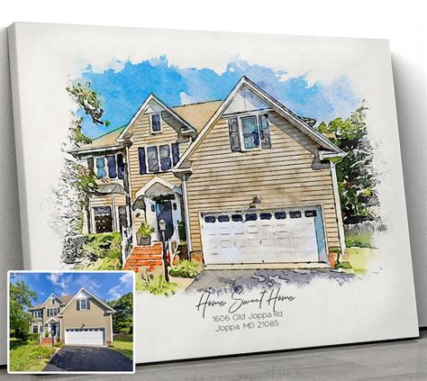 Custom Watercolor House Portraitwatercolor House Etsy