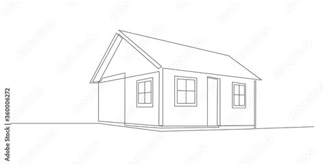 Continuous line drawing of house, residential building concept, logo ...