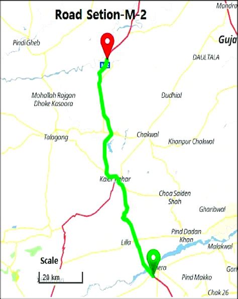 Study Area Motorway M 2 200 300 Km Section Download Scientific Diagram