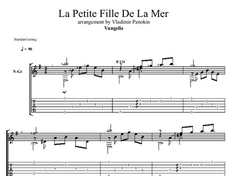 La Petite Fille De La Mer For Guitar Guitar Sheet Music And Tabs