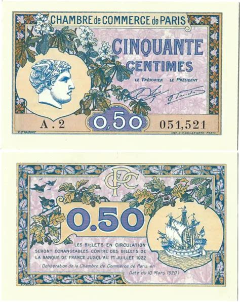 France Billet Chambre De Commerce De Fecamp Centimes