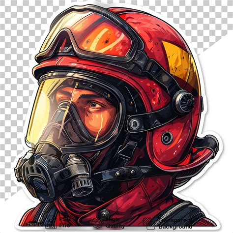 firefighter safety helmet sticker design premium ai generated psd