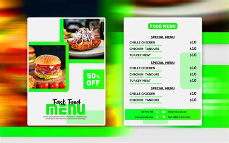 Restuarant S Menu Fast Food Flyer Print Ready Design Templates