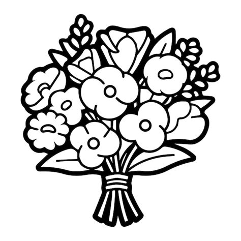 Premium Vector Hand Drawn Flower Bouquet In Doodle Style