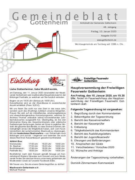 Ausfüllbar Online Amtsblatt der Gemeinde Gottenheim 48 Jahrgang 42