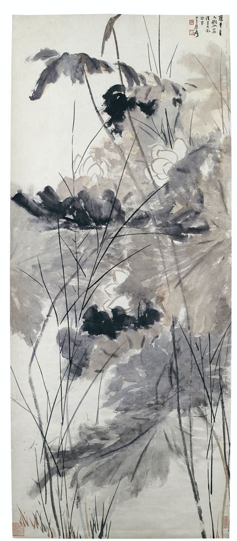 Zhang Daqian 1899 1983 Lotus Encre Et Pigments Sur Papier 1930