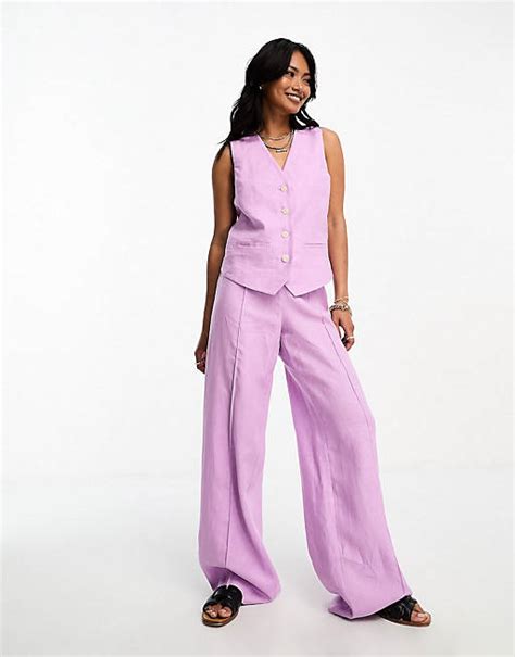 Mango Fitted Waistcoat And Tailored Trouser Co Ord In Light Pink Asos