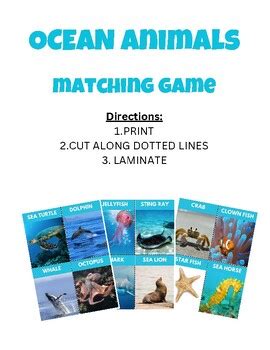 Ocean Animals Flashcards by Lesson Kits | TPT