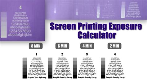 Screen Printing Exposure Calculator Youtube