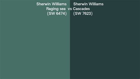 Sherwin Williams Raging Sea Vs Cascades Side By Side Comparison