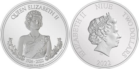 Dollars Queen Elizabeth Ii Memorial Oz Silver Coin Niue