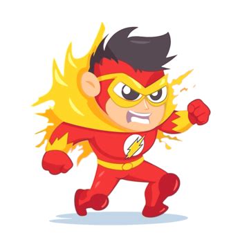 Pow Clipart Cute Cartoon Of The Flash Character Kicking Vector, Cute ...