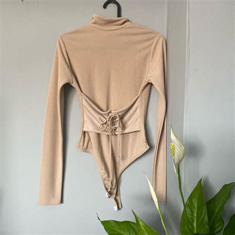 Nude Bodysuit With Corset Waist New Without Tags Depop