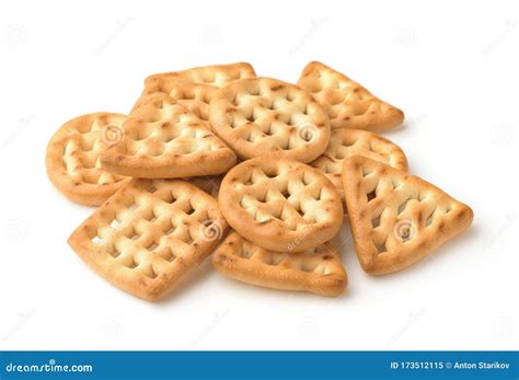 Crispy Crackers With Peanut Stack Up On White Wood Stock Image
