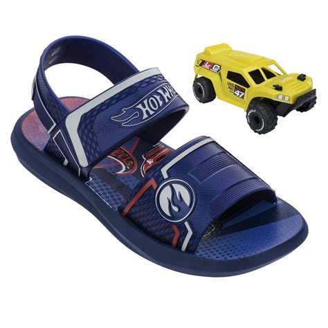 Sand Lia Infantil Grendene Hot Wheels Brinde Azul Vermelho Cinza Botas