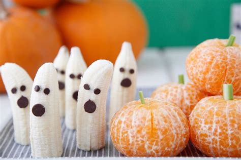 Healthy Halloween Treats Banana Ghosts Clementine Pumpkins And More