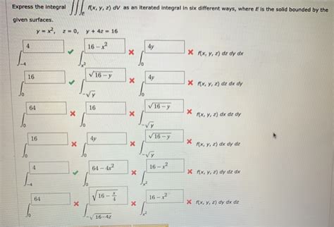 Solved Express The Intergral F X Y Z Dv As An Iterated Chegg