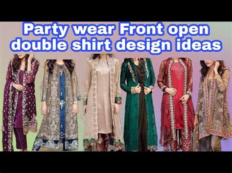 Party Wear Front Open Double Shirt Design Party Wear Dress Design