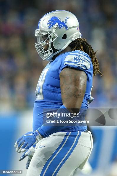 Detroit Lions Defensive Tackle Damon Harrison Sr Looks On During A