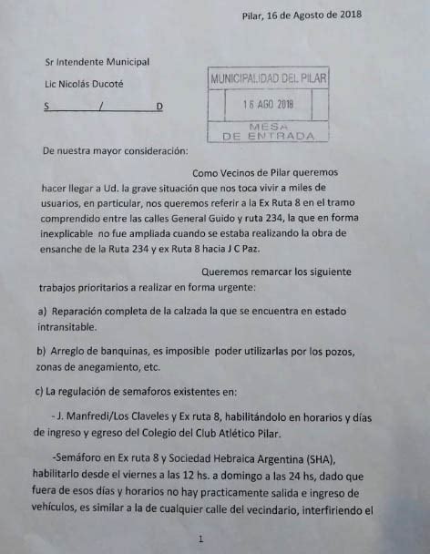 Solicitud Arreglo De Calle Fioricet