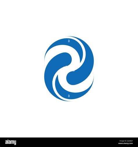 Two Curves Blue Water Geometric Movement Logo Vector Stock Vector Image