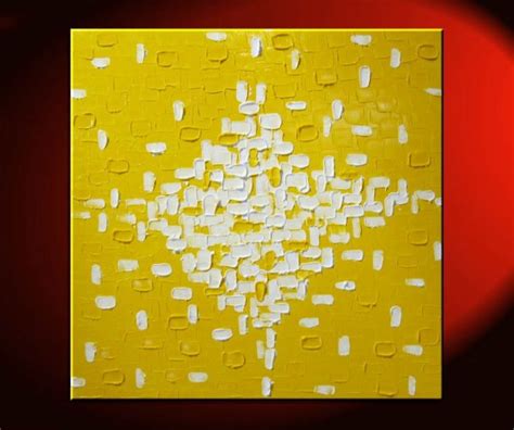 Custom Large Yellow Abstract Painting Original Knife Art Bright Happy