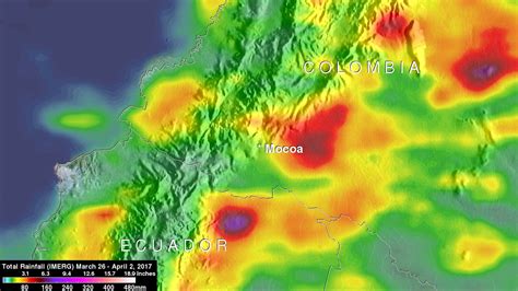 Deadly Flooding Rains Near Mocoa Colombia Measured By GPM IMERG NASA