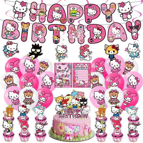 Sanrio Theme Hello Kitty Kuromi Cinnamoroll Birthday Party Decoration ...