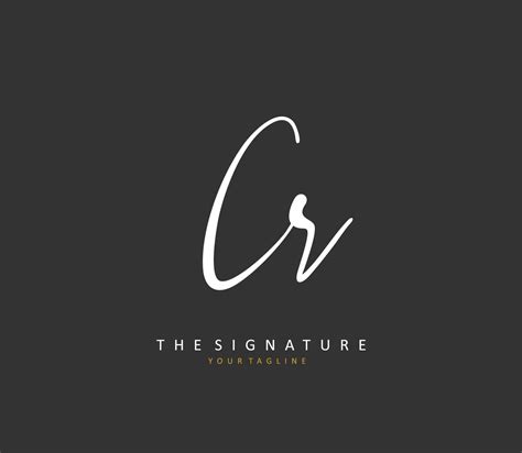 Cr Initiale Brief Handschrift Und Unterschrift Logo Ein Konzept