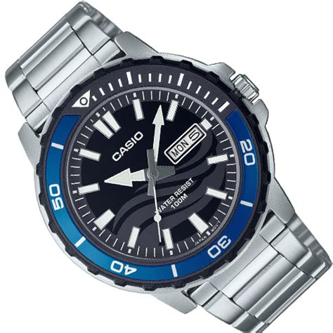 Mtd 125d 1a2v Đồng Hồ Casio Nam Dây Kim Loại 3 Kim Chống Nước