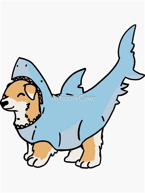 Shark Dog Sticker For Sale By Artworkcave Redbubble