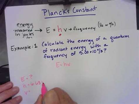 Calculating Energy Using Planck Constant YouTube