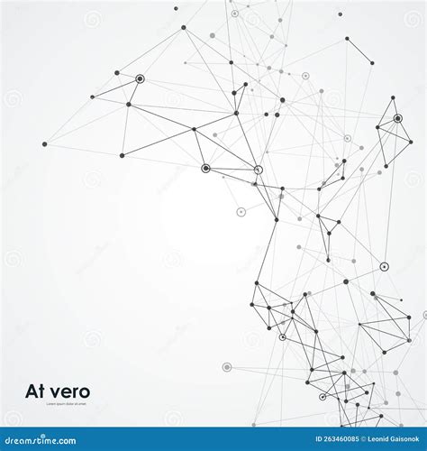 Chemistry Network Decoration Connect Design With Dots And Polygonal