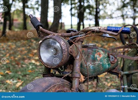 Old Rusty Soviet Motorcycle Editorial Photography Image Of Machinery