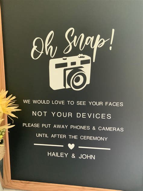 Unplugged Ceremony Sign No Phone Wedding Sign No Camera Etsy