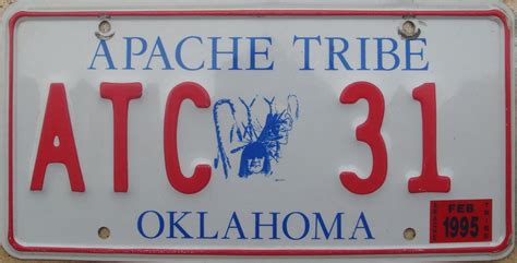 Apache Tribe License Plate Oklahoma One Rear Tribally I Flickr