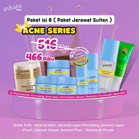 Jual Paket Acne Insani Skincare Bpom Klinik Original Ready Stock X