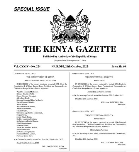 Africa Updates On Twitter RT MwangoCapital Special Gazette Issue To