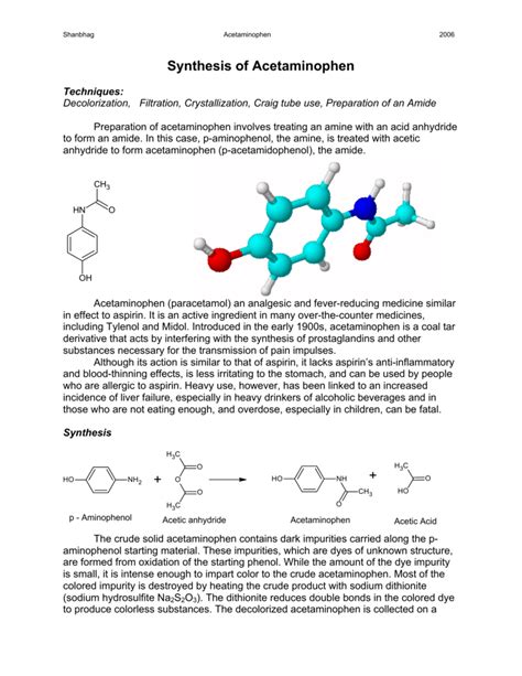 Synthesis Of Acetaminophen