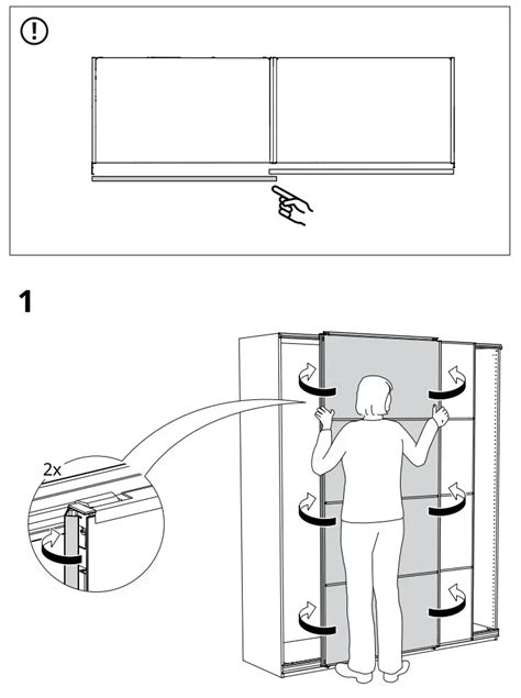 Ikea Pax Pair Of Sliding Door Frames With Rail Instruction Manual