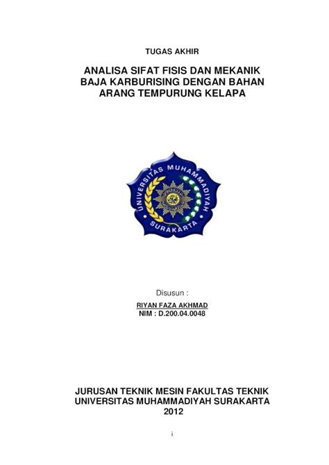 PDF ANALISA SIFAT FISIS DAN MEKANIK BAJA KARBURISING Eprints Ums Ac