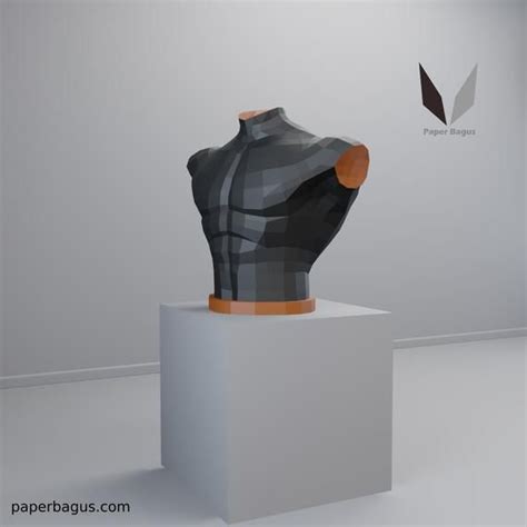 Material 32 A4 Paper Black Color 6 A4 Paper Brown Color Make Your Own Low Poly Torso