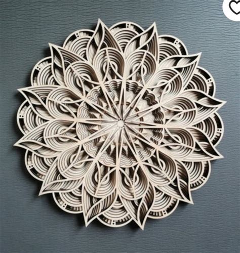 Mandala 3D De 60 CM Em MDF Cru 6 Camadas No Elo7 Gruart Laser