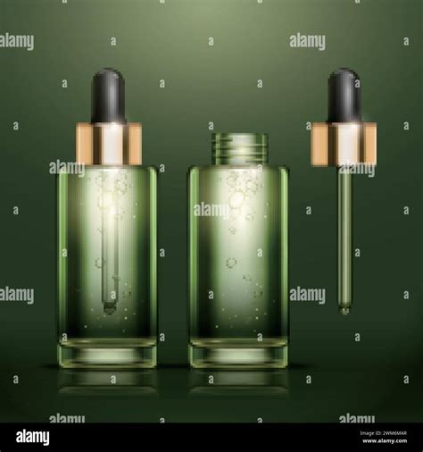 Green Oil Essence Bottles Stock Vector Image And Art Alamy