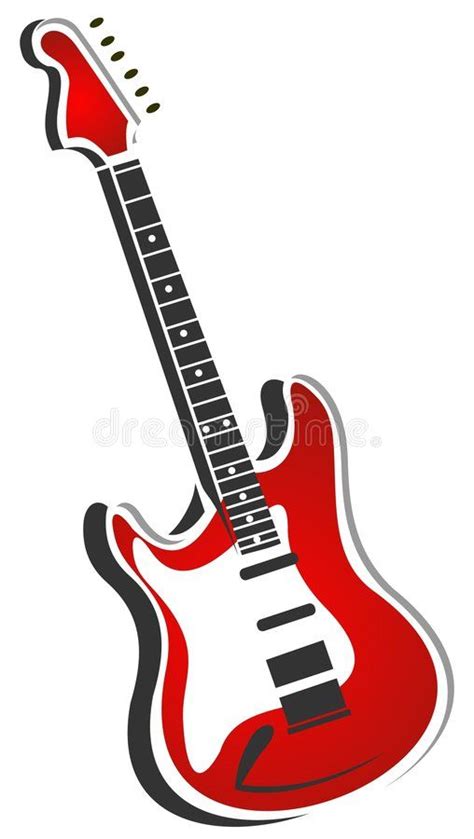 Red Electric Guitar Stock Vector Illustration Of Romantic 8269504 In