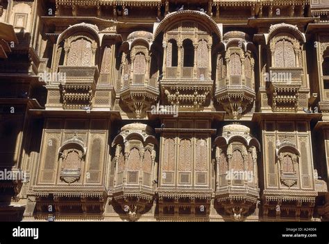 The Carved Designs Of Patuwa Ki Haweli Jaisalmer Rajasthan India