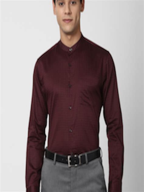 Buy Peter England Elite Men Maroon Slim Fit Printed Formal Shirt